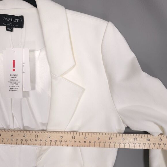 Bardot New Marcella Corset Blazer MEDIUM Orchid White Asymmetric Top Jacket - Picture 5 of 15